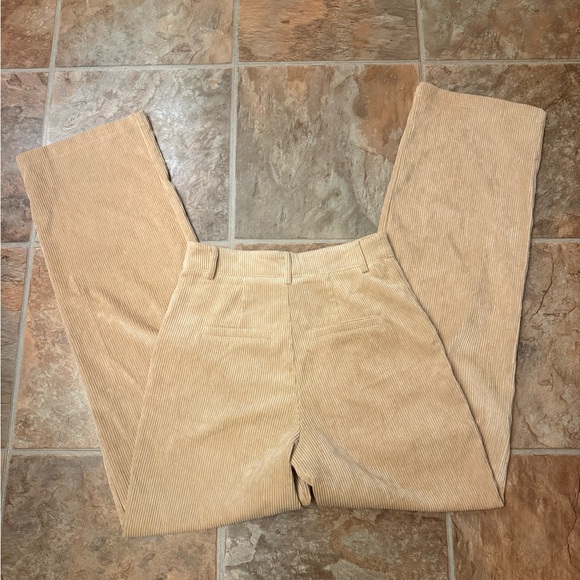 Noisy May High Rise Straight Leg Corduroy Pants Beige XS - Picture 3 of 6